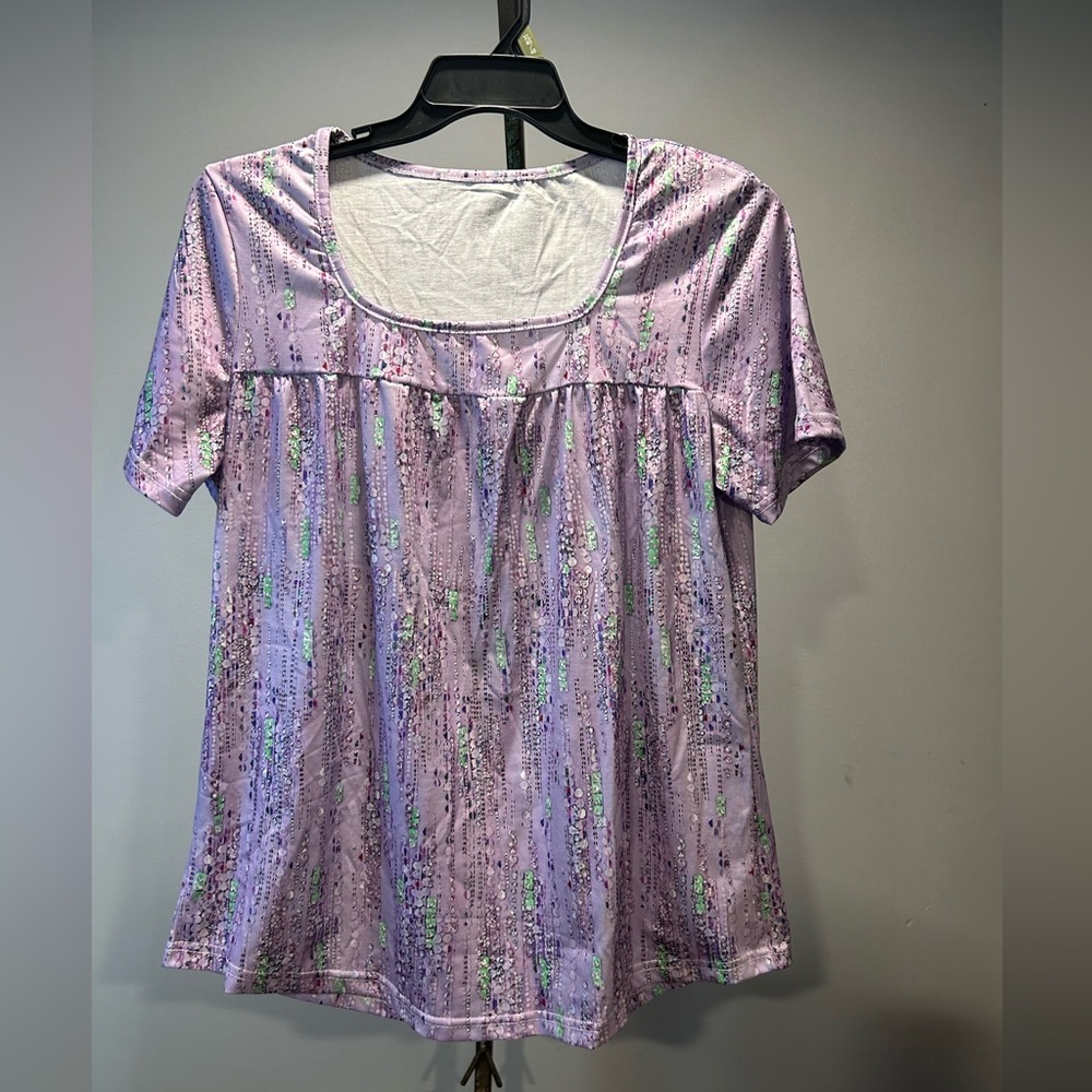 Lavender Sequin Print Women's Top